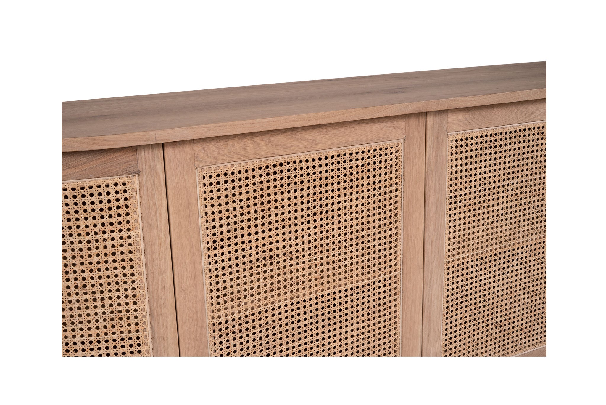 Griffith American Oak 4 Door Sideboard – Rounded End