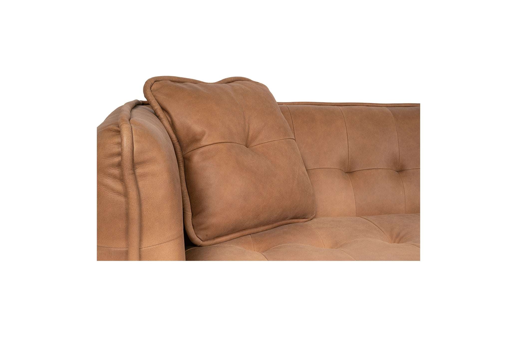 Brooklyn 3 Seater Mid Century Modern Leather Sofa