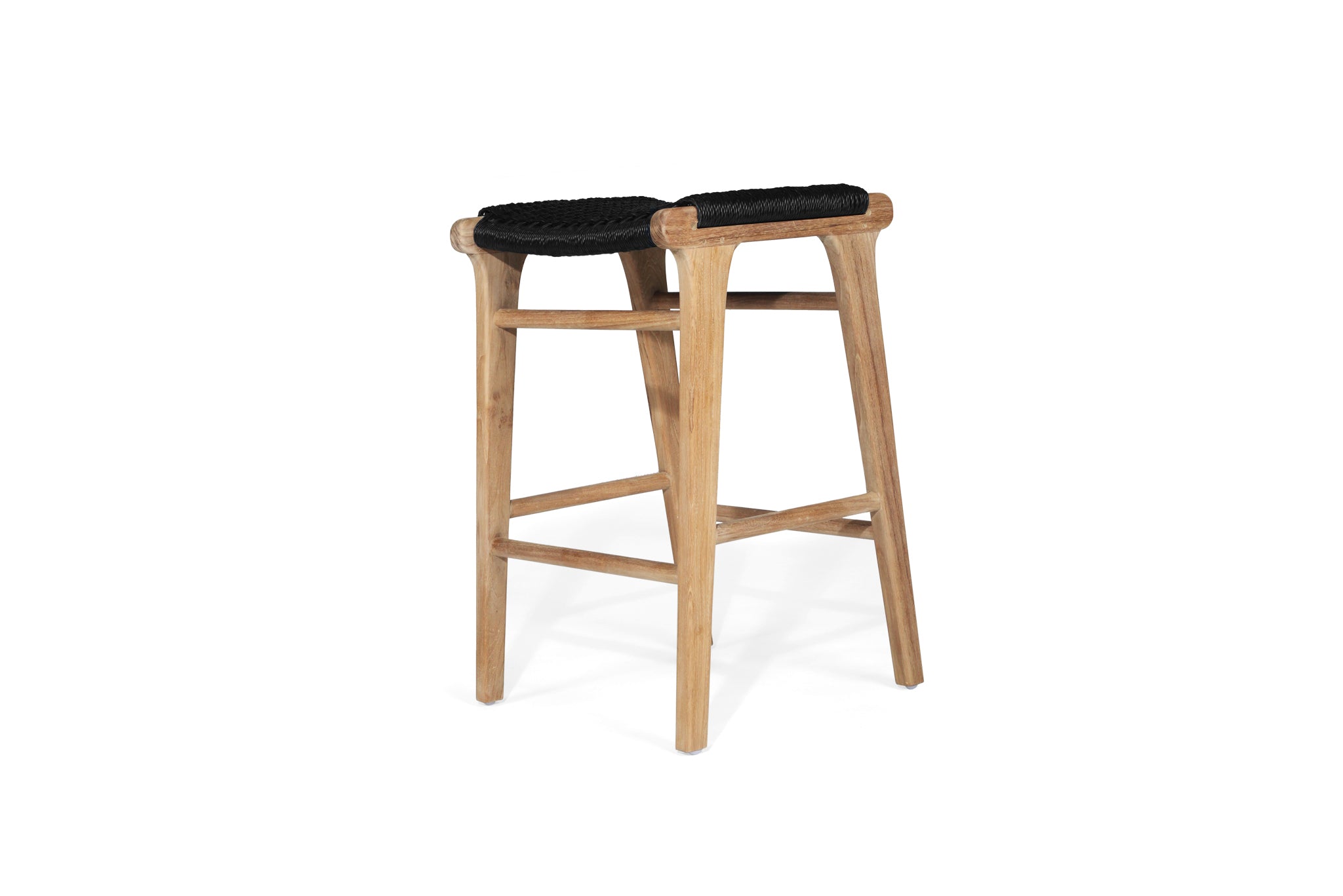 Cronulla Indoor/Outdoor Backless Counter Stool – Black (Close Weave)