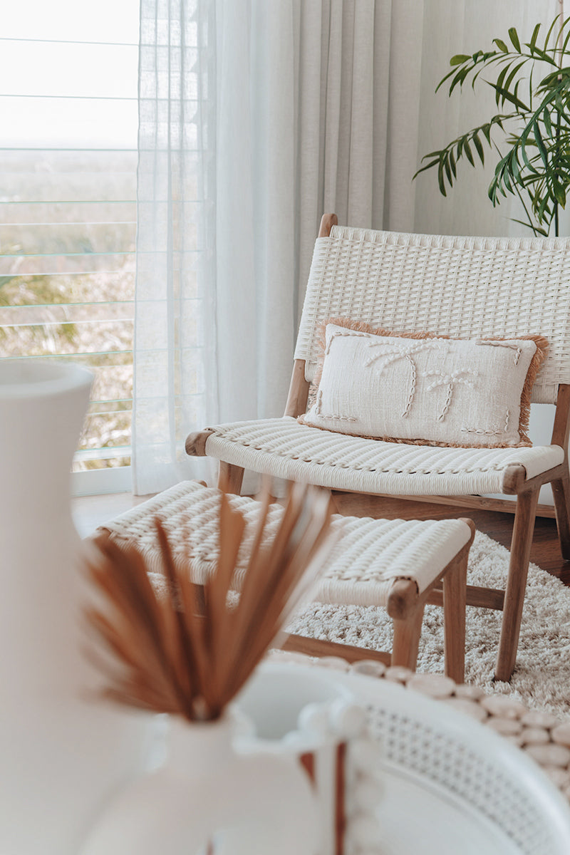 Cronulla Indoor/Outdoor Lazy Chair Ottoman – White