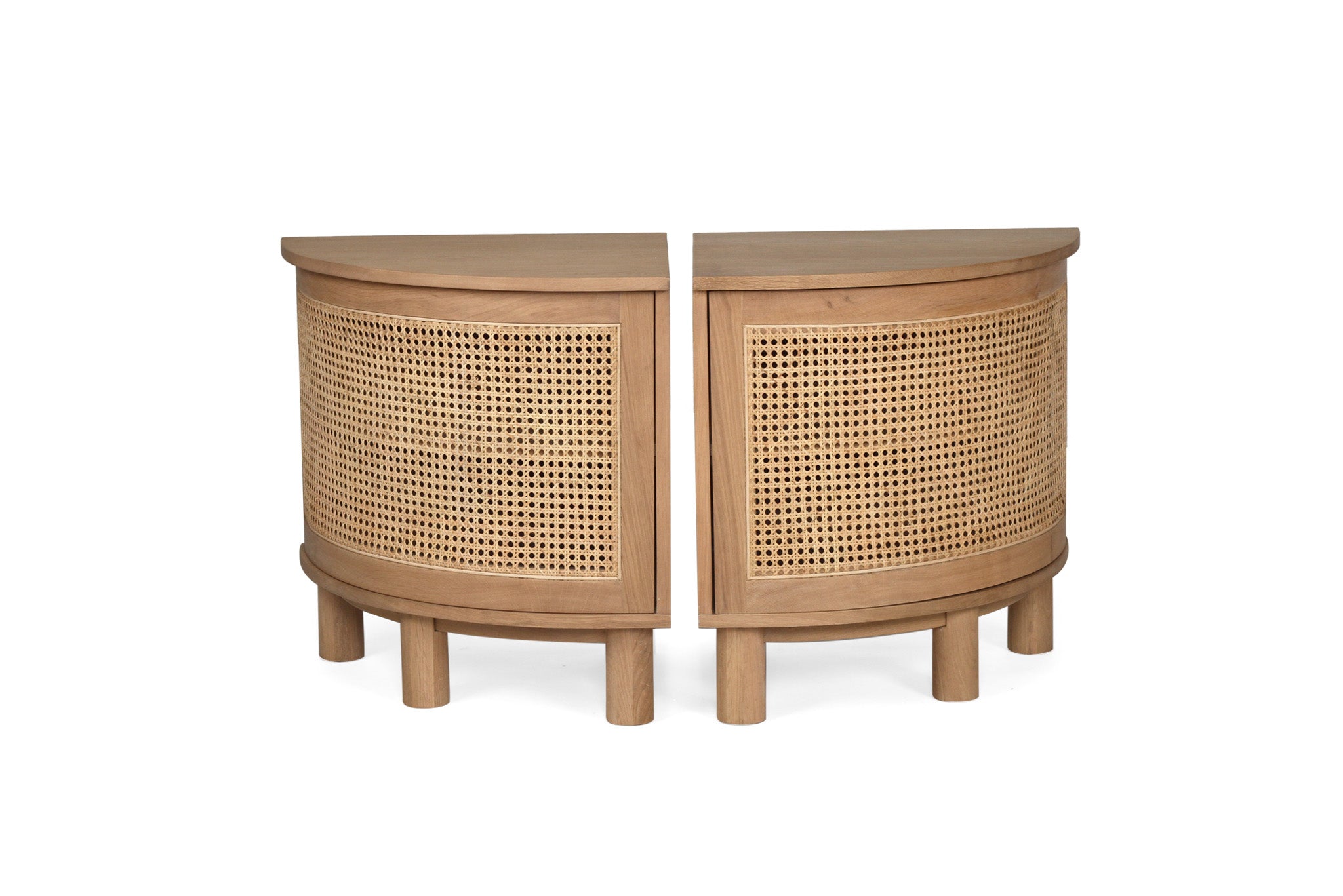 Griffith American Oak Bedside Tables – Left and Right Pair