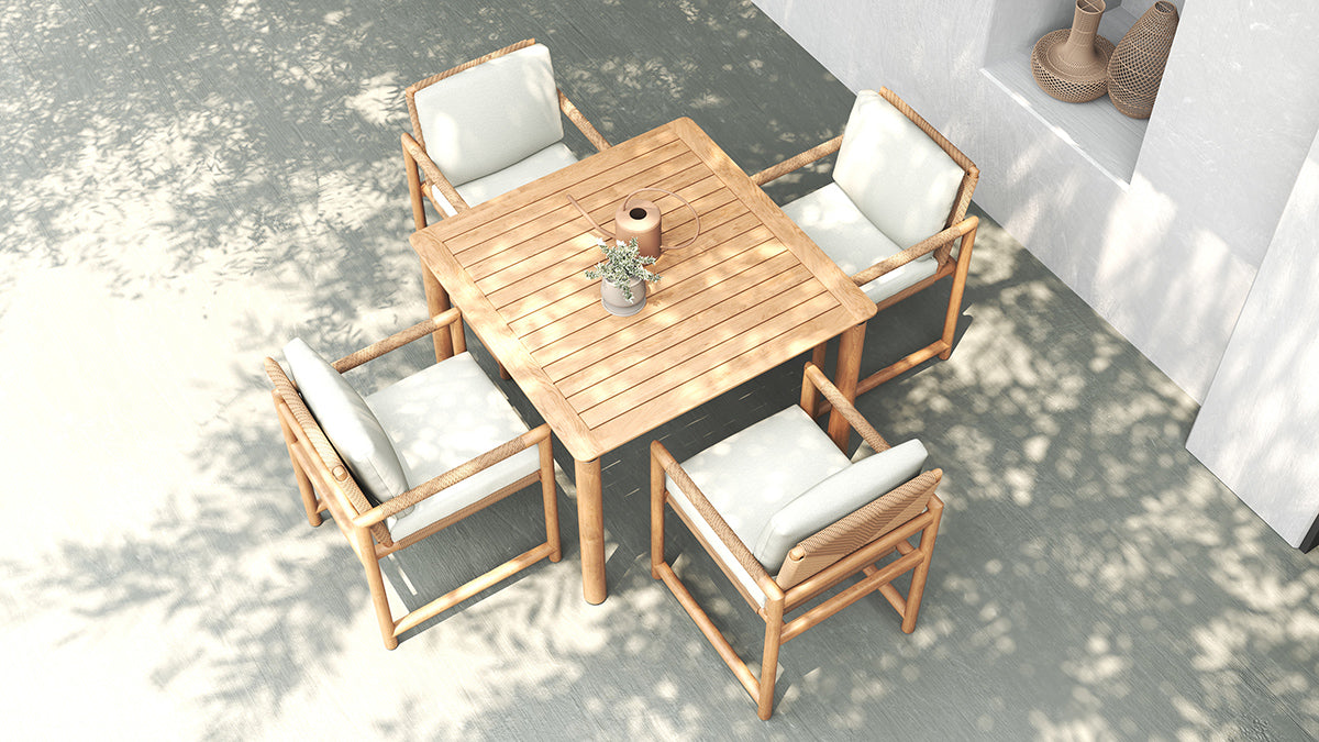 Jervis Bay Teak Outdoor Dining Table – 100cm