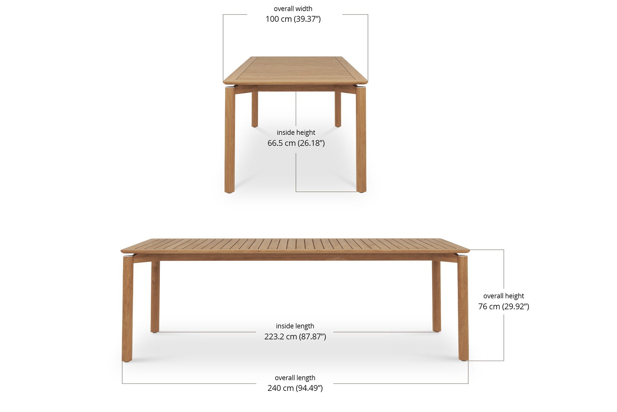 Jervis Bay Teak Outdoor Dining Table – 2.4m