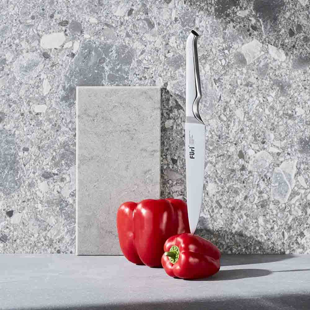 Furi Stone Knife Block Set Olive Terrazzo 6 Piece