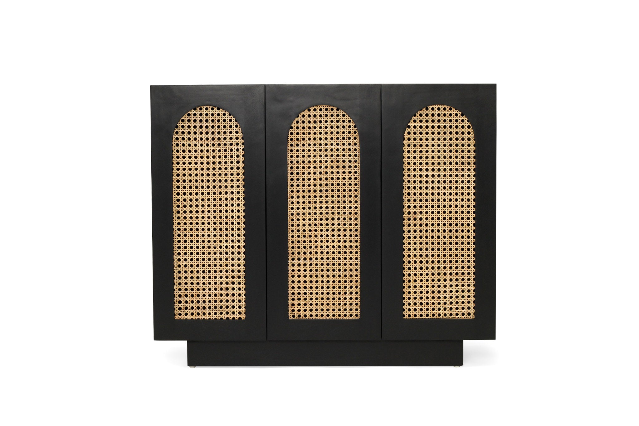 Ravenna Teak & Rattan 3 Door Sideboard – Black