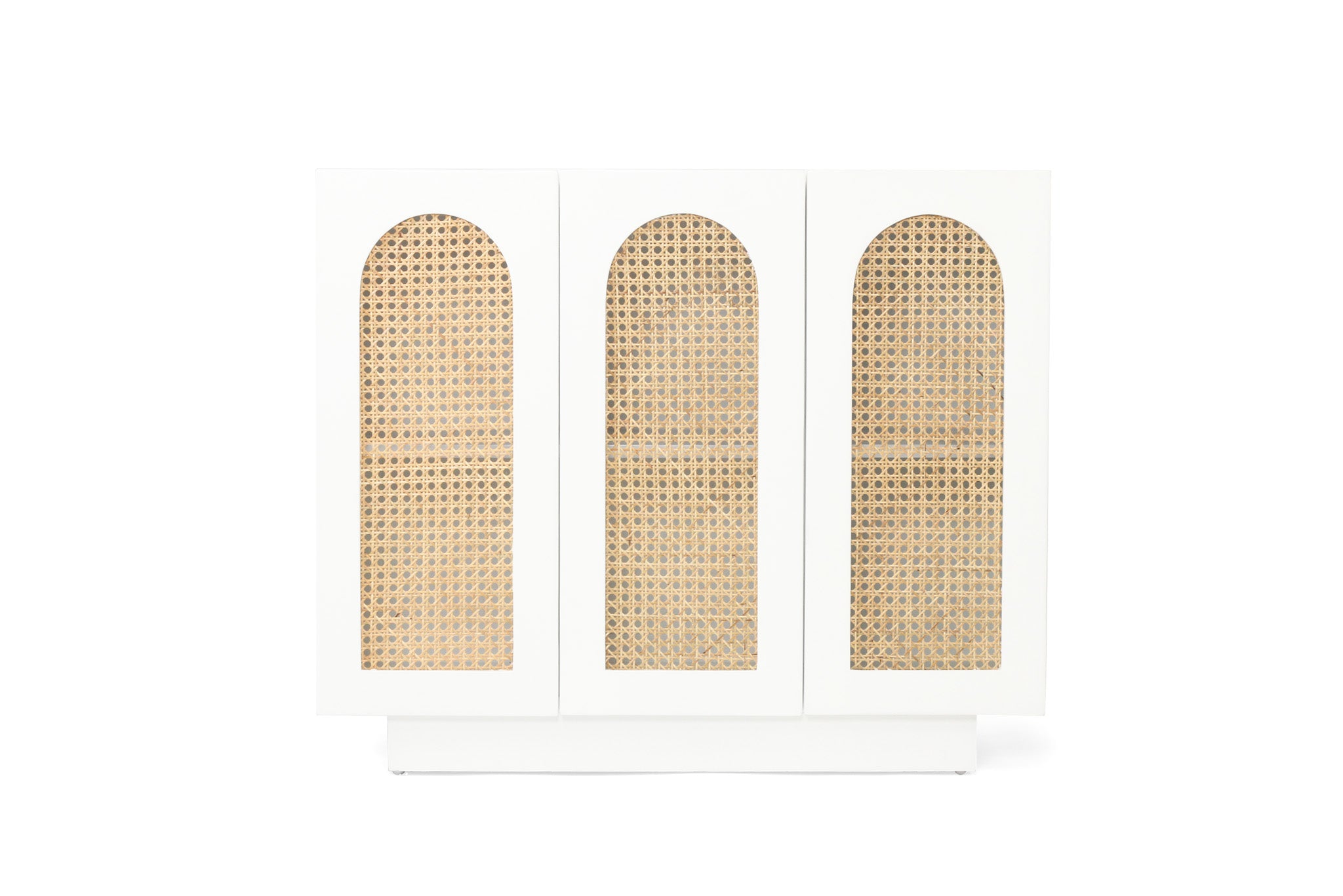 Ravenna Teak & Rattan 3 Door Sideboard – White