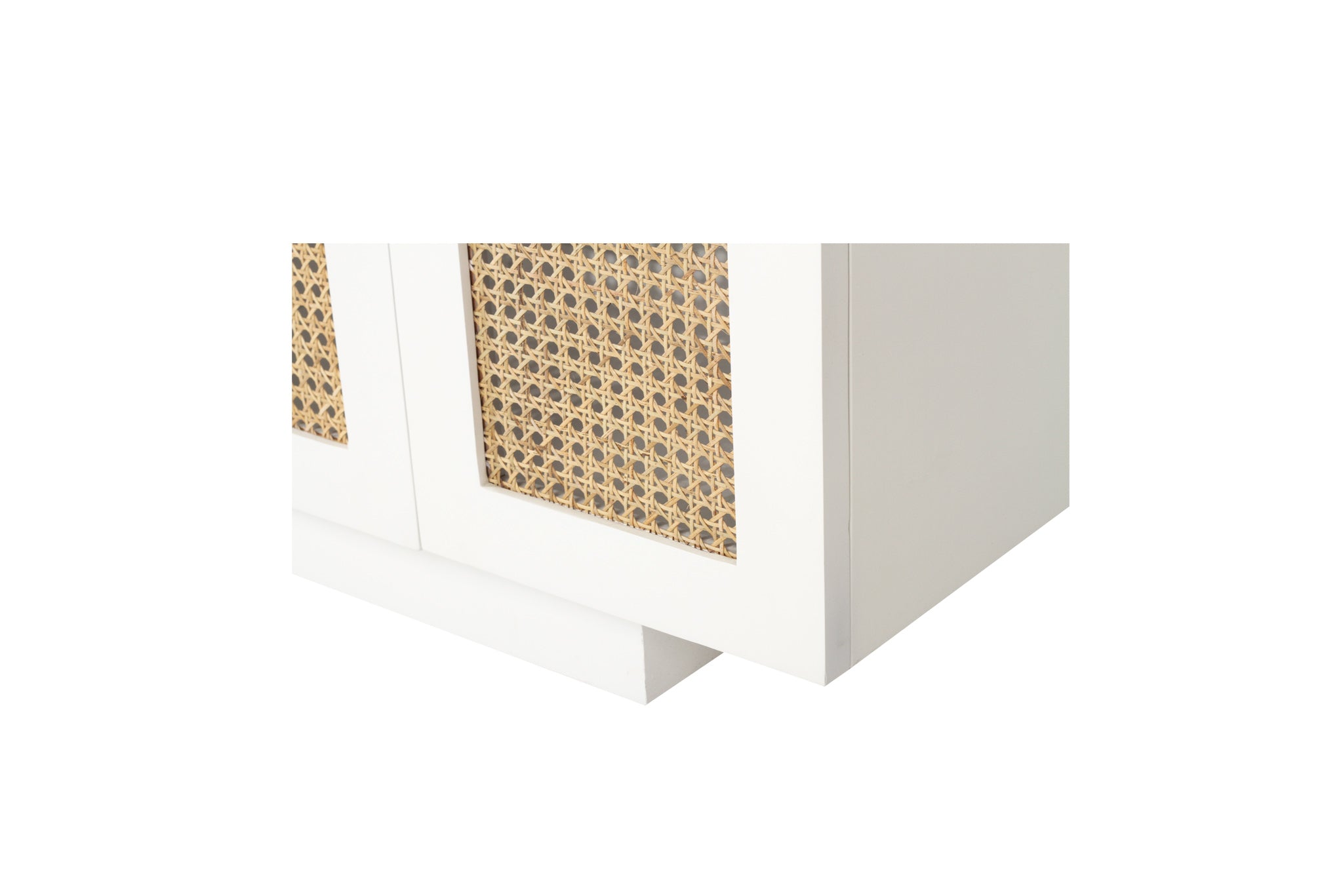 Ravenna Teak & Rattan 6 Door Sideboard – White