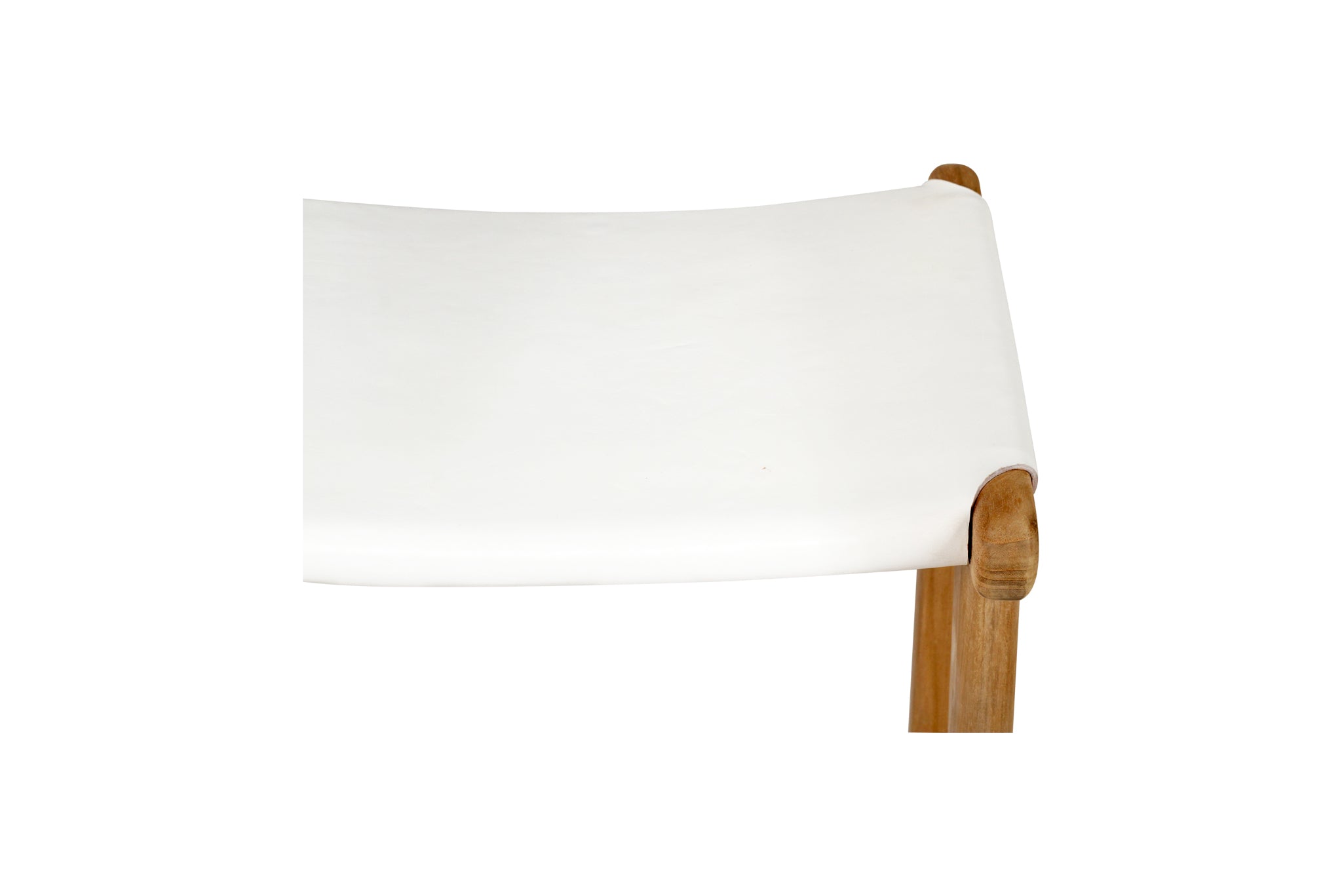South Bank Leather Saddle Stool – White – Flat