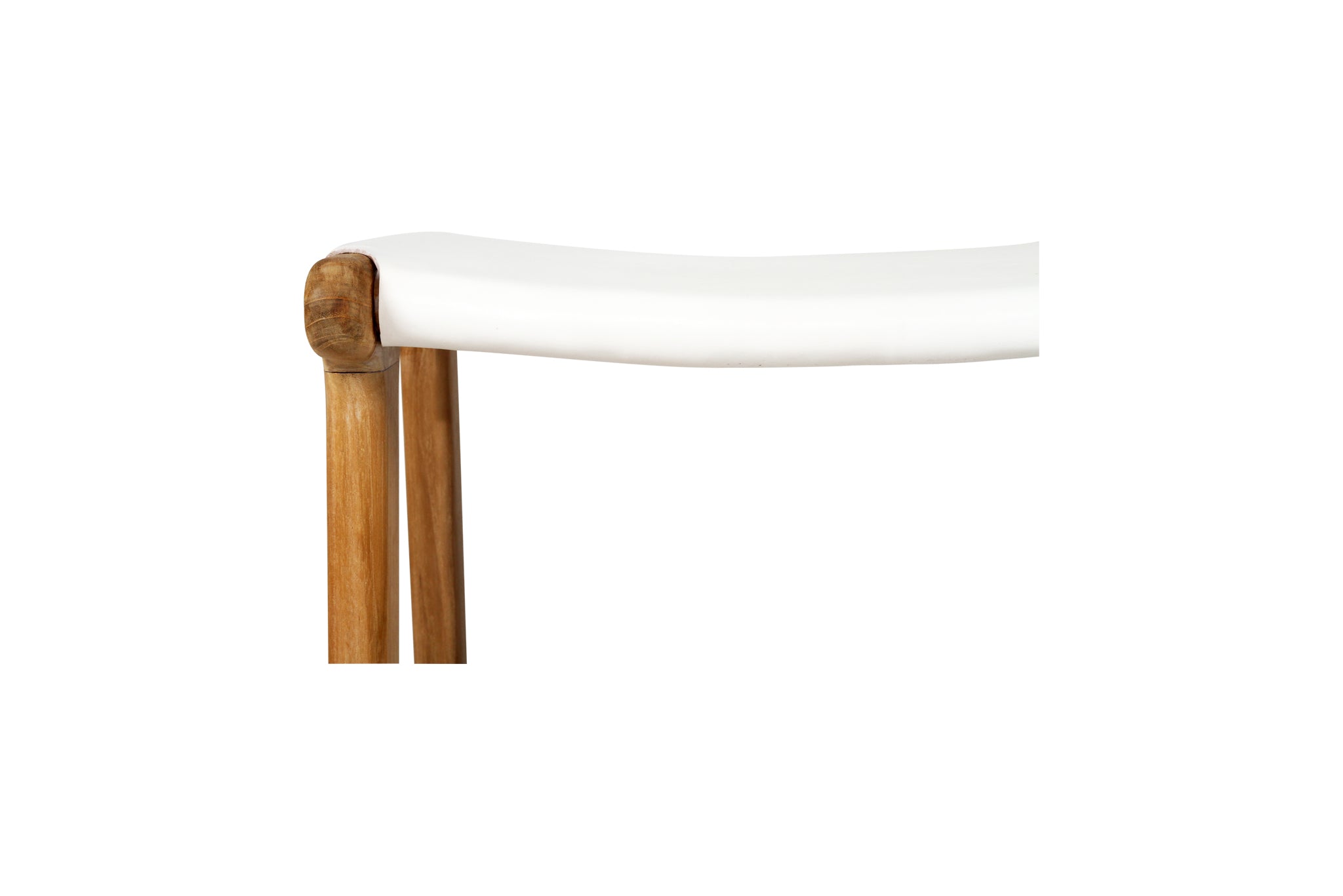 South Bank Leather Saddle Stool – White – Flat