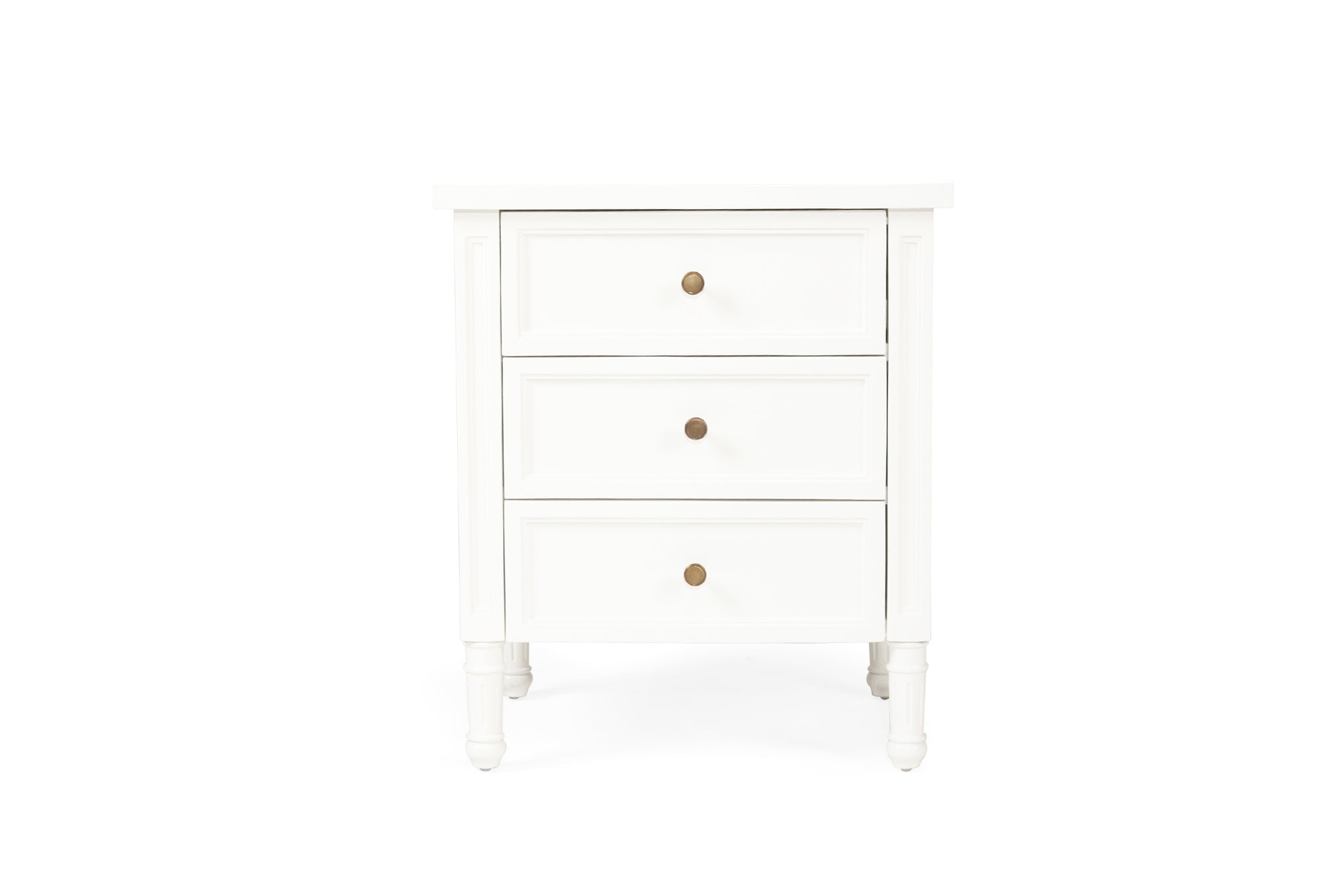 Vaucluse Mahogany Bedside Table – 3 Drawer – White