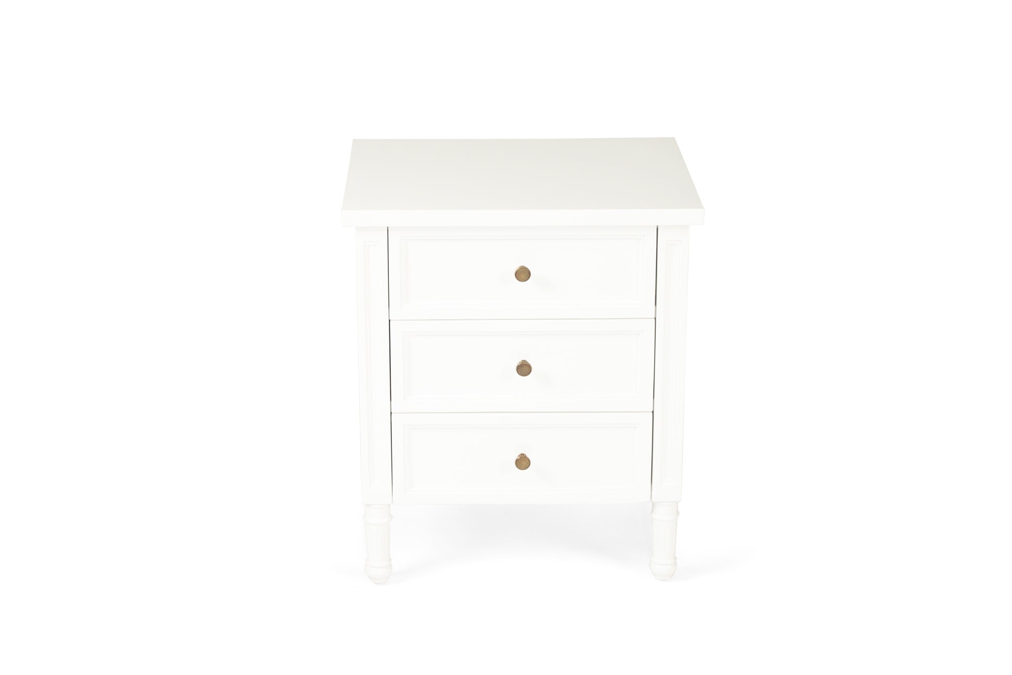 Vaucluse Mahogany Bedside Table – 3 Drawer – White