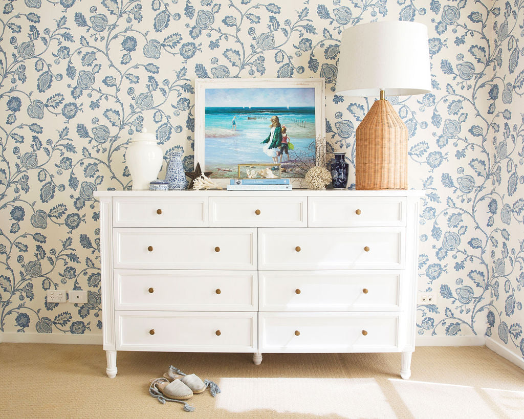 Vaucluse Mahogany Dresser – White – 9 Drawer