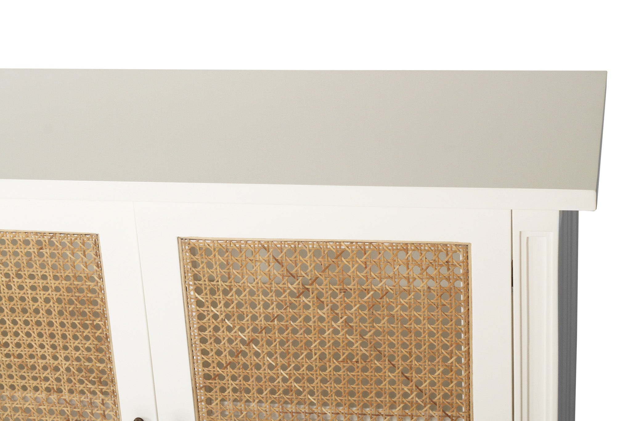 Vaucluse Mahogany & Rattan Six Door Sideboard – White