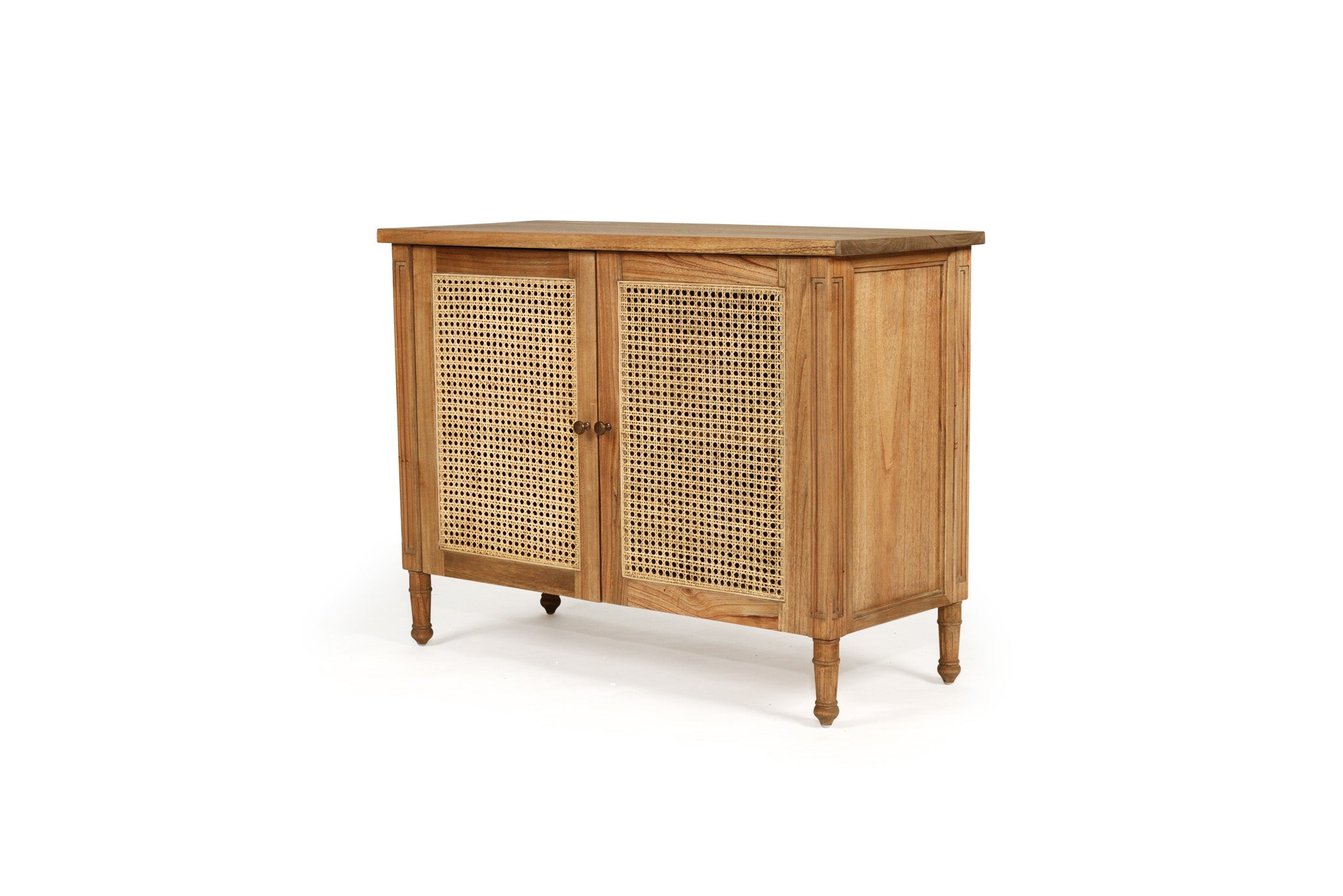 Vaucluse Mahogany & Rattan Two Door Sideboard – Weathered Oak