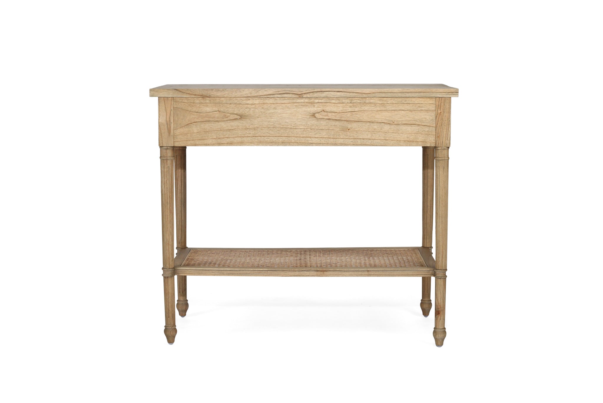 Vaucluse Mahogany & Rattan Console Table – Weathered Oak – 100cm