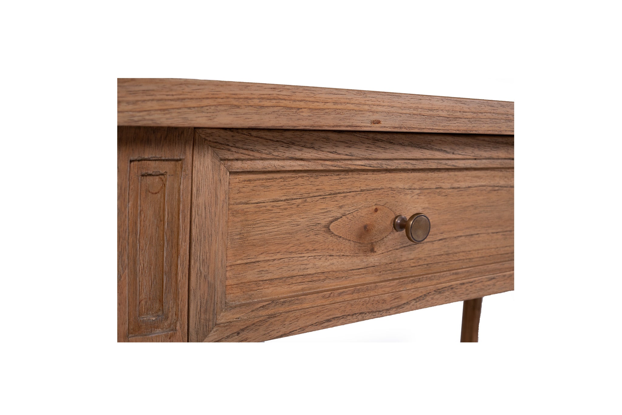 Vaucluse Mahogany & Rattan Wide Console Table – Weathered Oak – 185cm