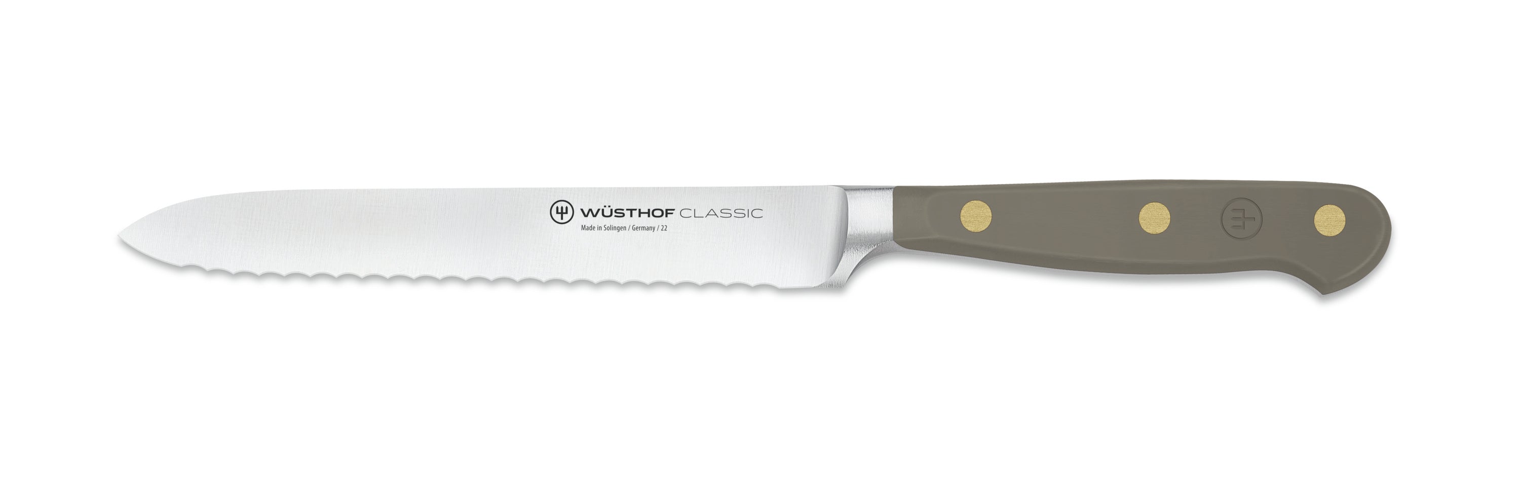 Wusthof Classic Colour Velvet Oyster Serrated Utility Knife 14cm 1061708114W