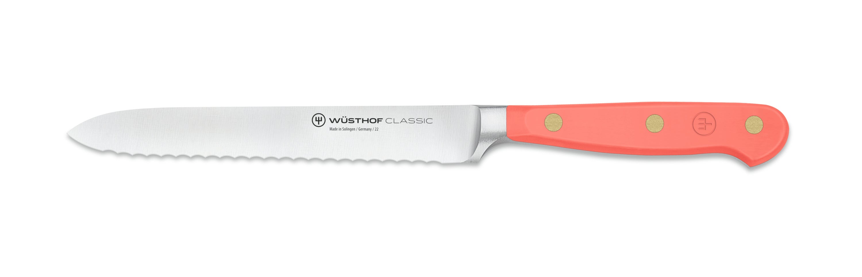 Wusthof Classic Colour Coral Peach Serrated Utility Knife 14cm 1061708314W