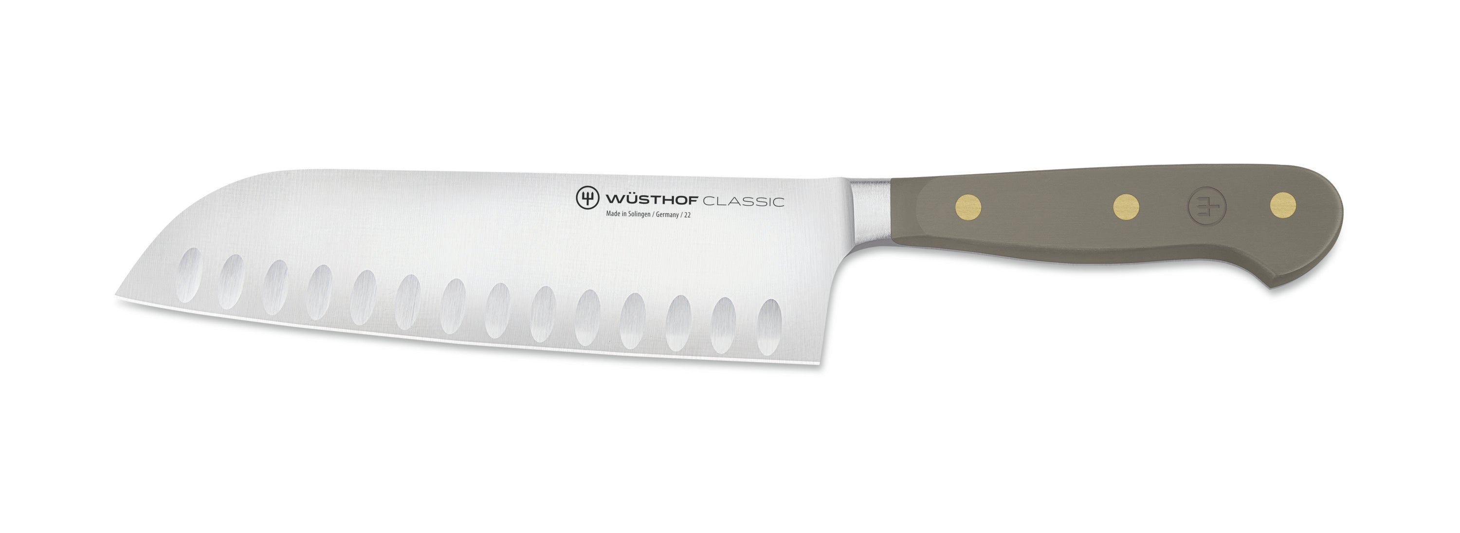 Wusthof Classic Colour Velvet Oyster Santoku Knife 17cm 1061731317W