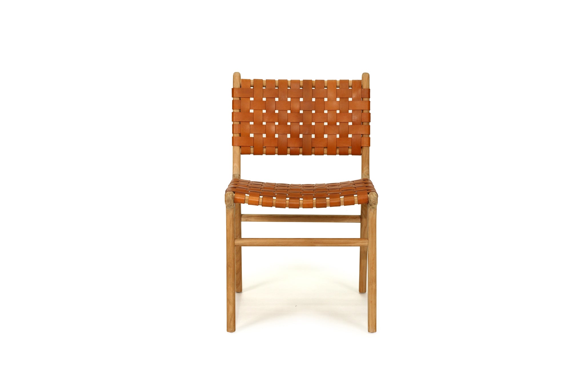 South Bank Woven Leather Side Chair – Tan