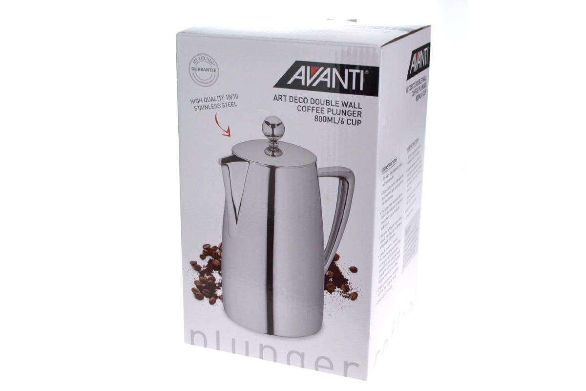 Avanti Art Deco Twin Wall Coffee Plunger 800ml / 6 Cup