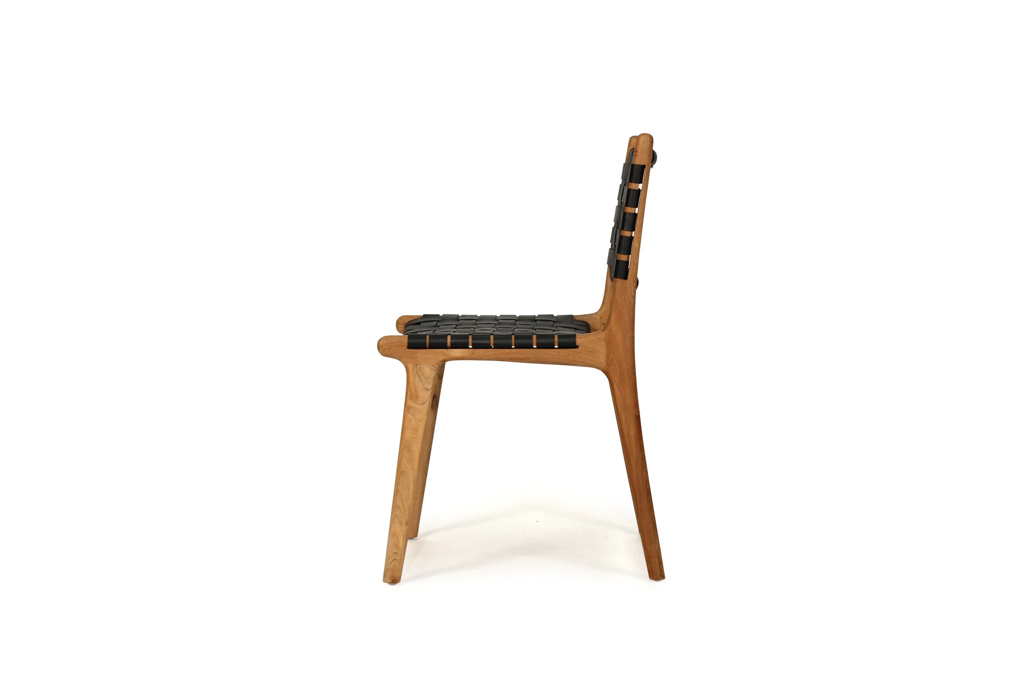 South Bank Woven Leather Side Chair – Black