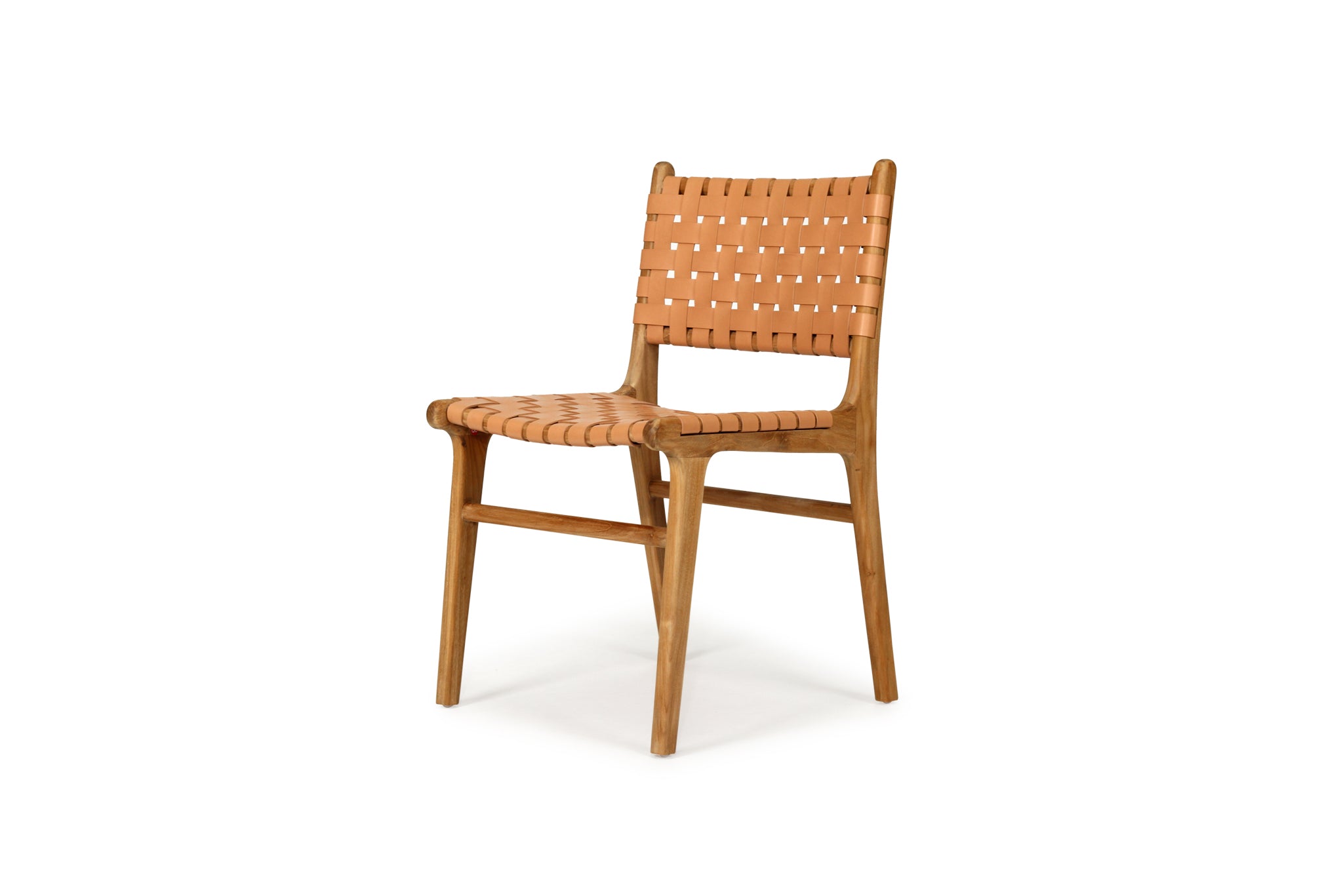 South Bank Woven Leather Side Chair – Natural