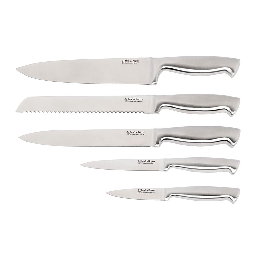 Stanley Rogers Modern Steel Metallic Mocha 6 Piece Knife Block