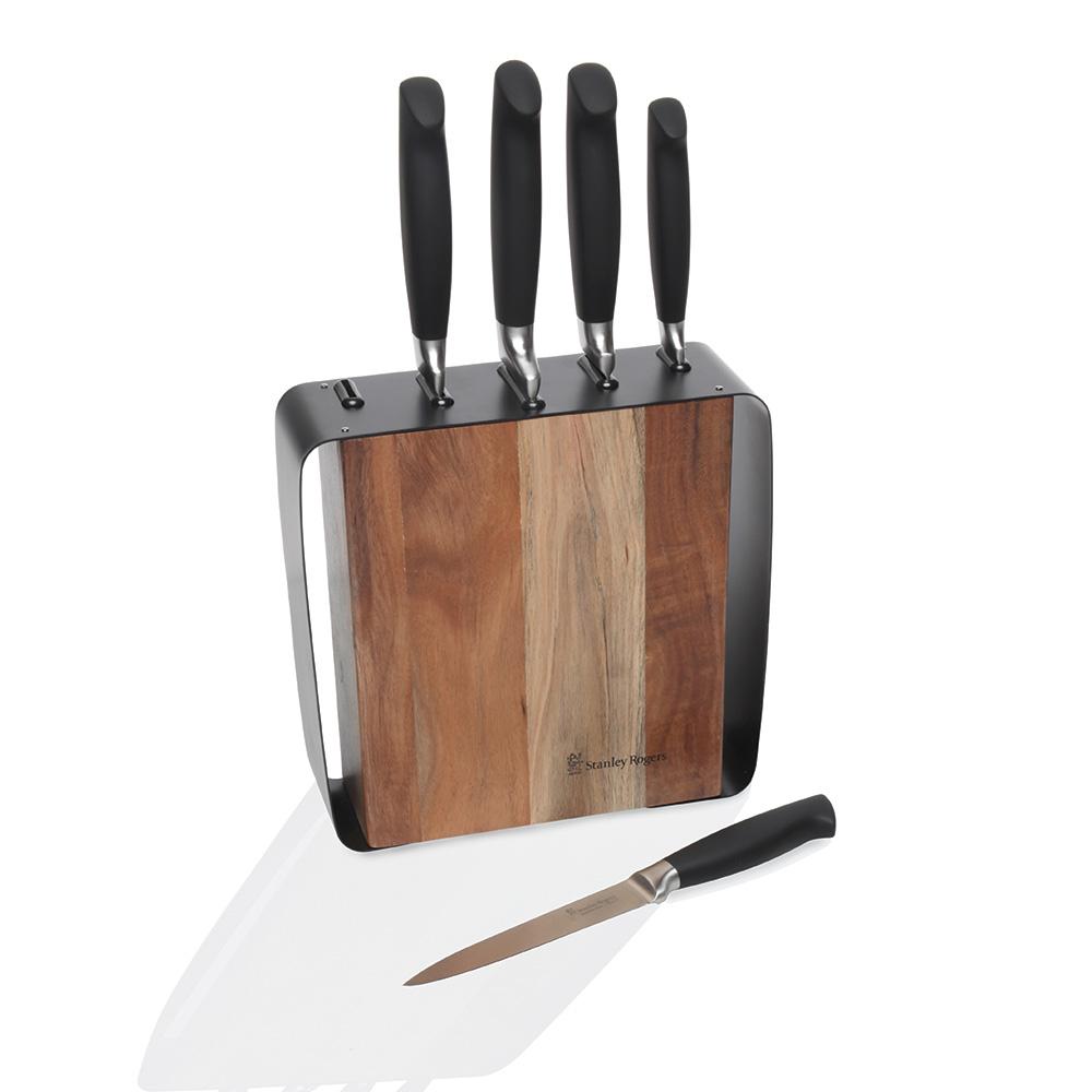 Stanley Rogers Framed Acacia 6 Piece Knife Block