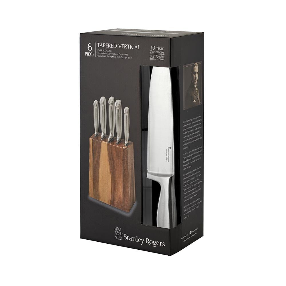 Stanley Rogers Tapered Vertical 6 Piece Knife Block