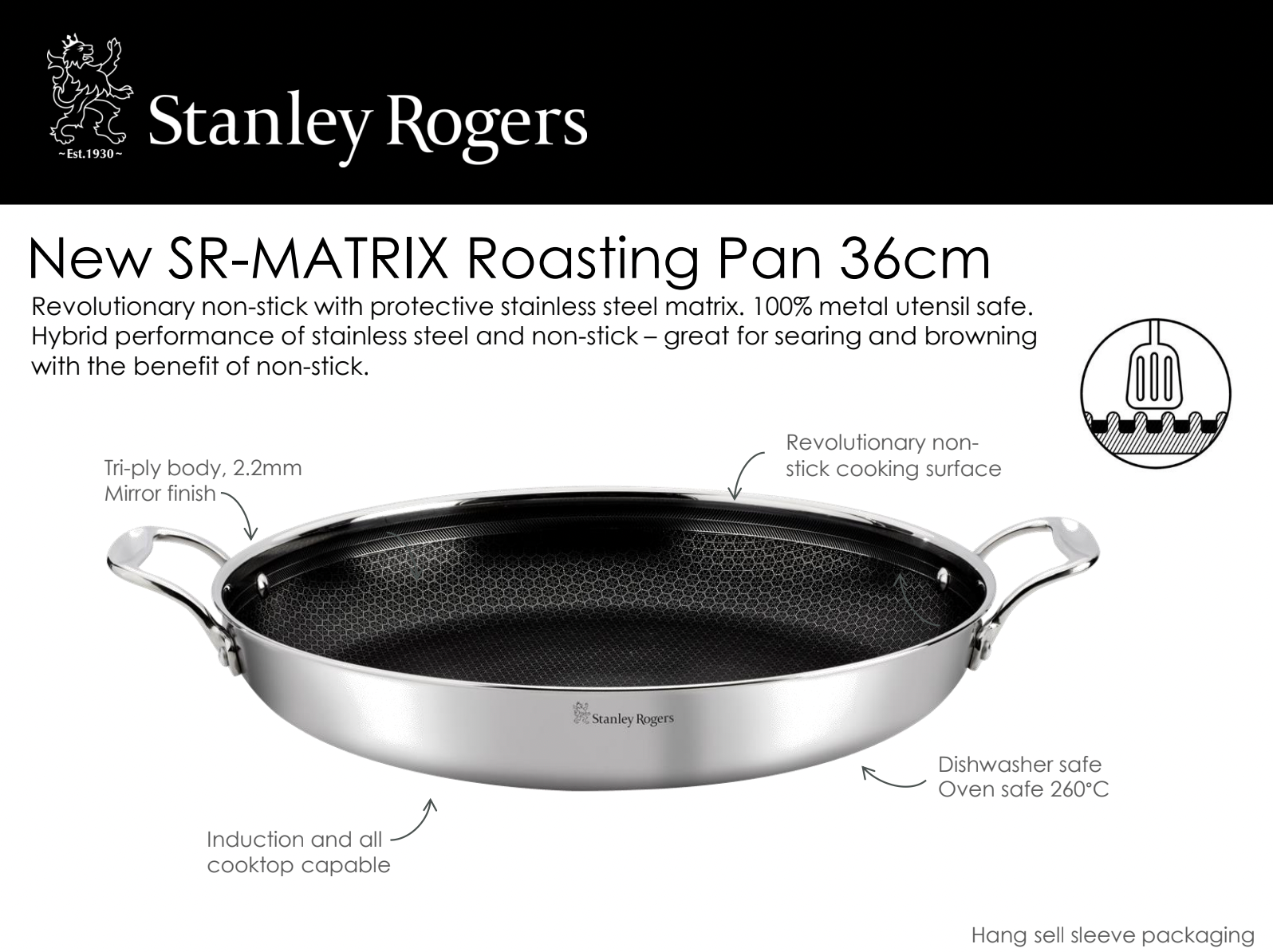 Stanley Rogers Matrix Non-stick Roasting Pan 36cm