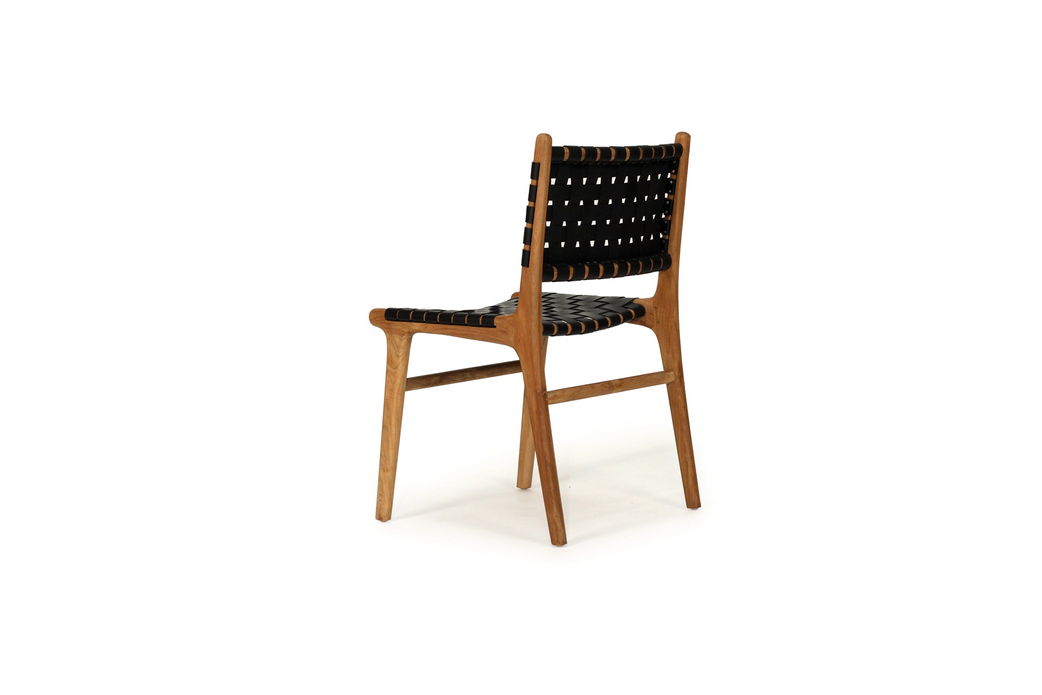 South Bank Woven Leather Side Chair – Black