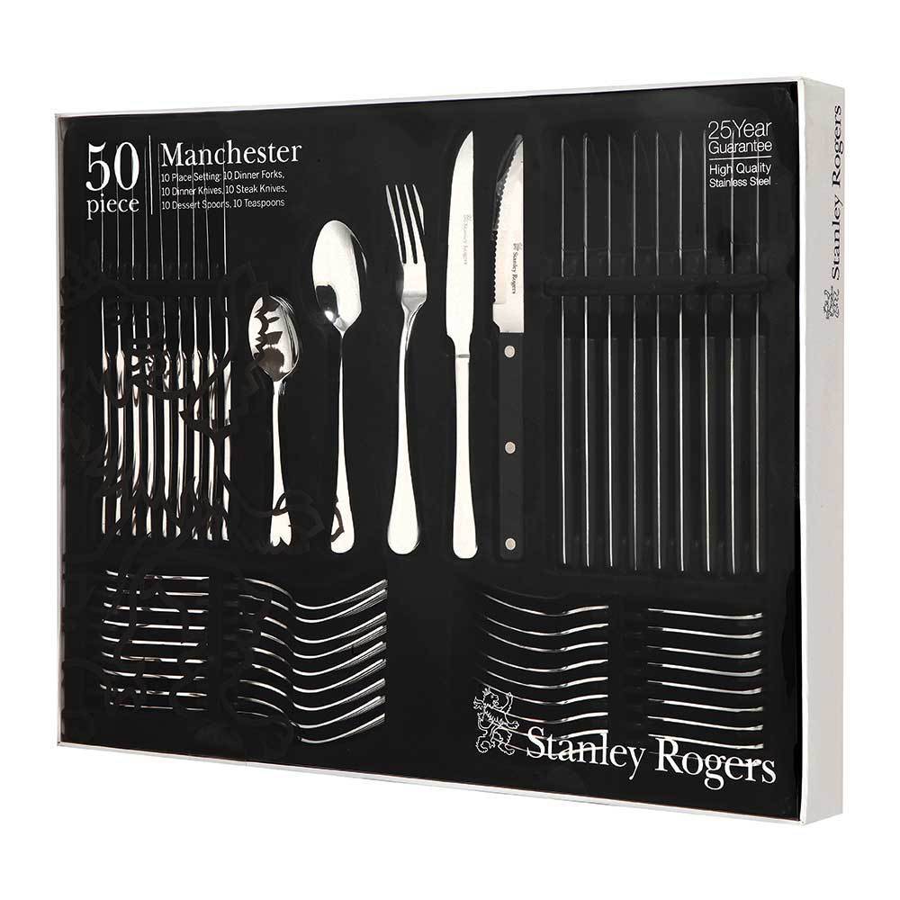 Stanley Rogers Manchester 50 Piece Cutlery Set with Steak Knives