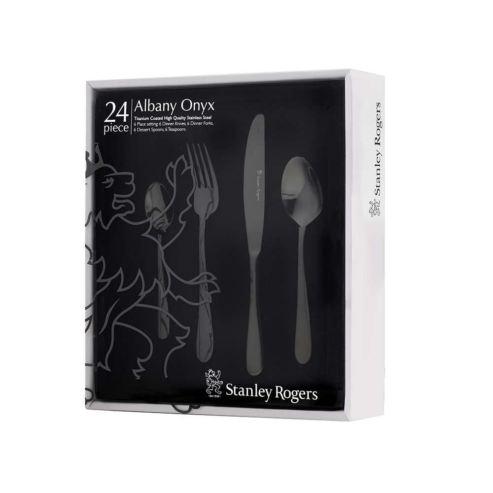 Stanley Rogers Albany Onyx 24 Piece Cutlery Set 50865