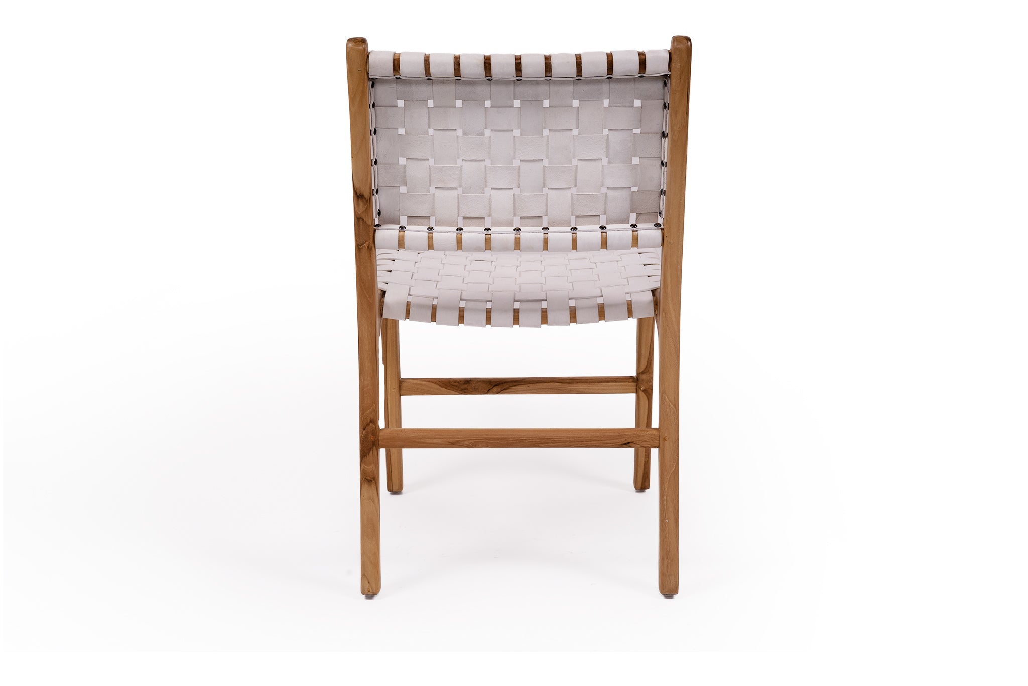 South Bank Woven Leather Side Chair – White