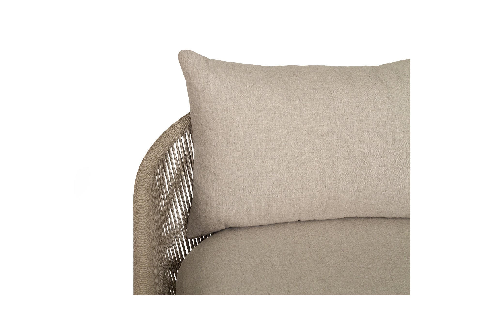 Tamarama Rope & Teak Outdoor Sofa - Light Grey
