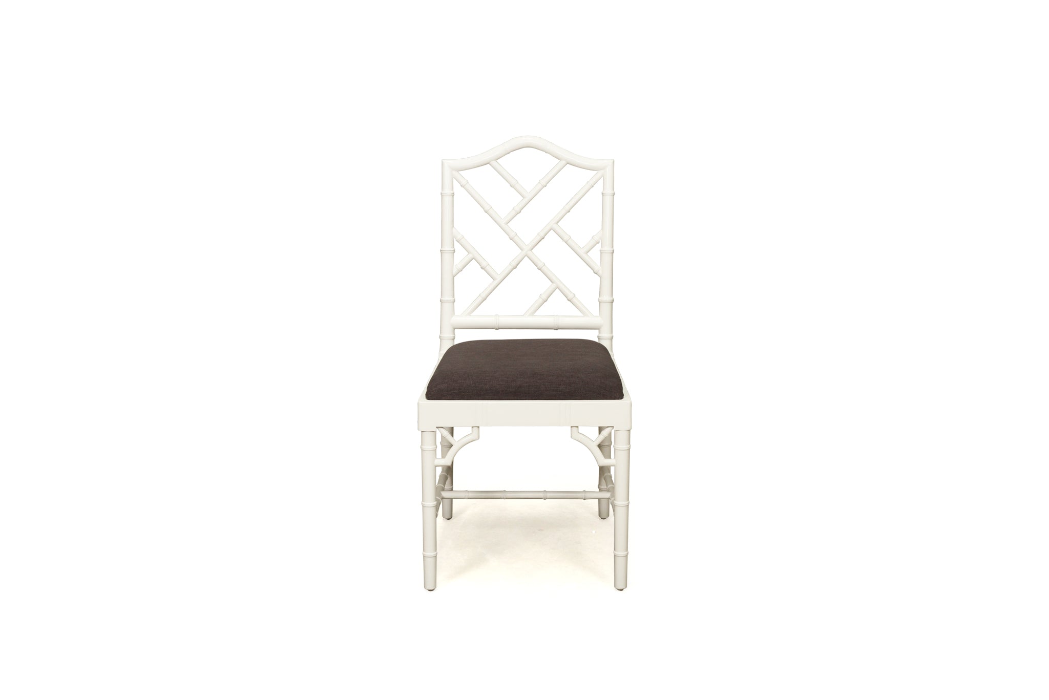 Thomas Mahogany Dining Chair – White with Charcoal Fabric