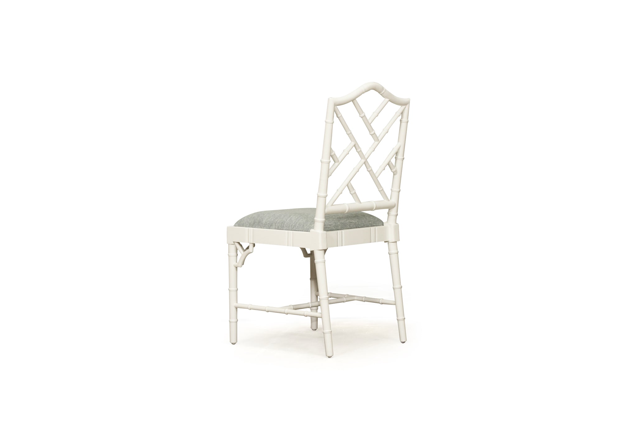 Thomas Mahogany Dining Chair – White with Duck Egg Fabric
