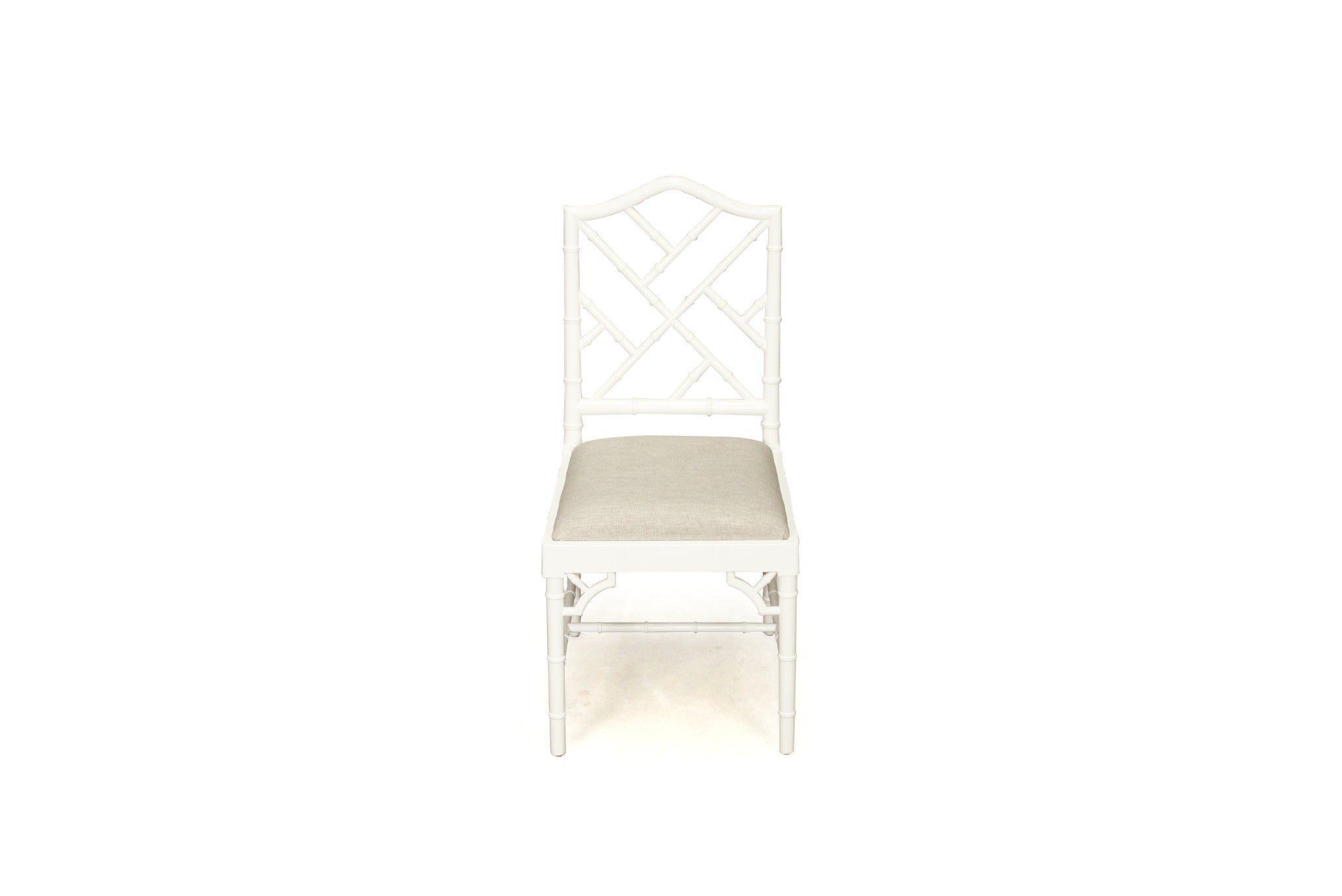 Thomas Mahogany Dining Chair – White with Linen Fabric