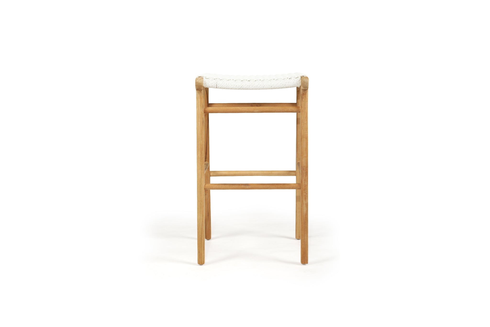 Cronulla Indoor/Outdoor Backless Bar Stool – White (Close Weave)