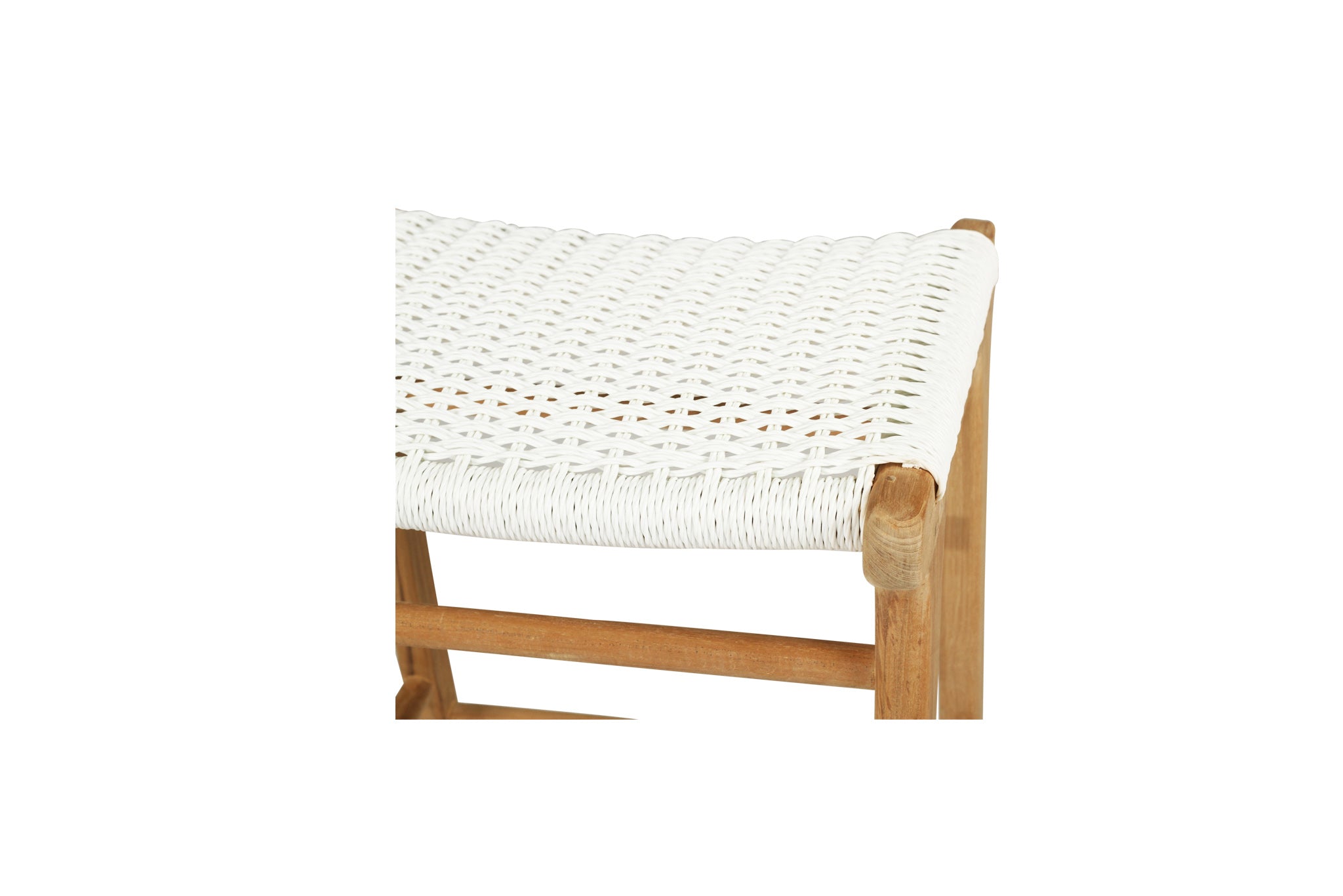 Cronulla Indoor/Outdoor Backless Bar Stool – White (Close Weave)