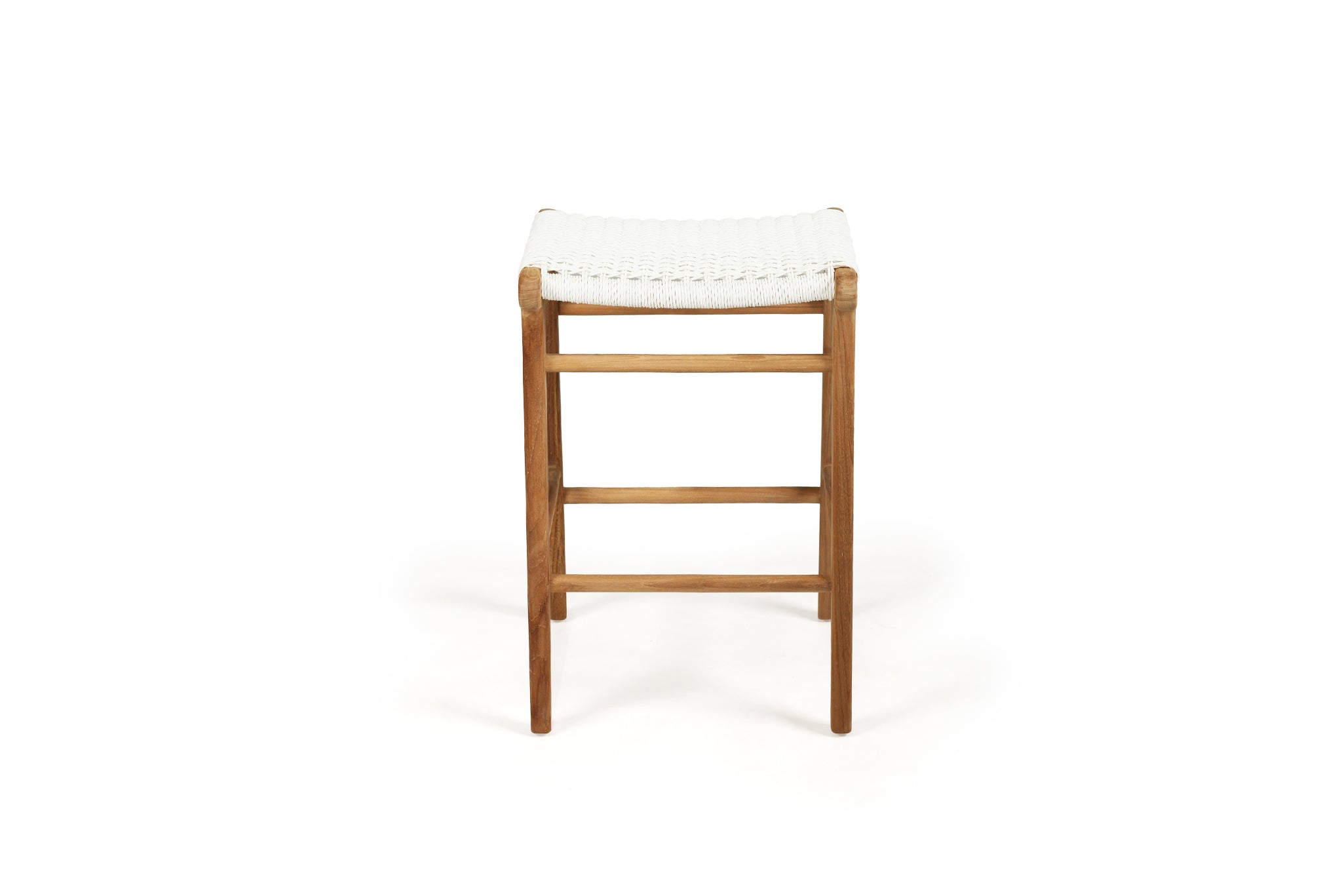 Cronulla Indoor/Outdoor Backless Counter Stool – White (Close Weave)