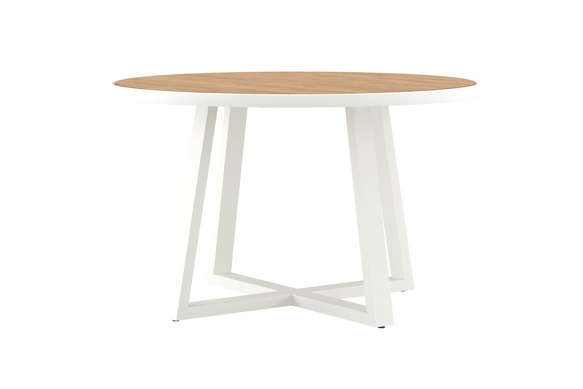 Fraser Outdoor Round Dining Table – 1.25m – White Pearl Powder Coated Legs