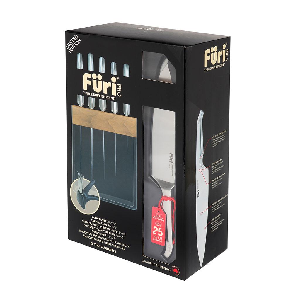 Furi Pro Limited Edition Black Knife Block Set 7 Piece