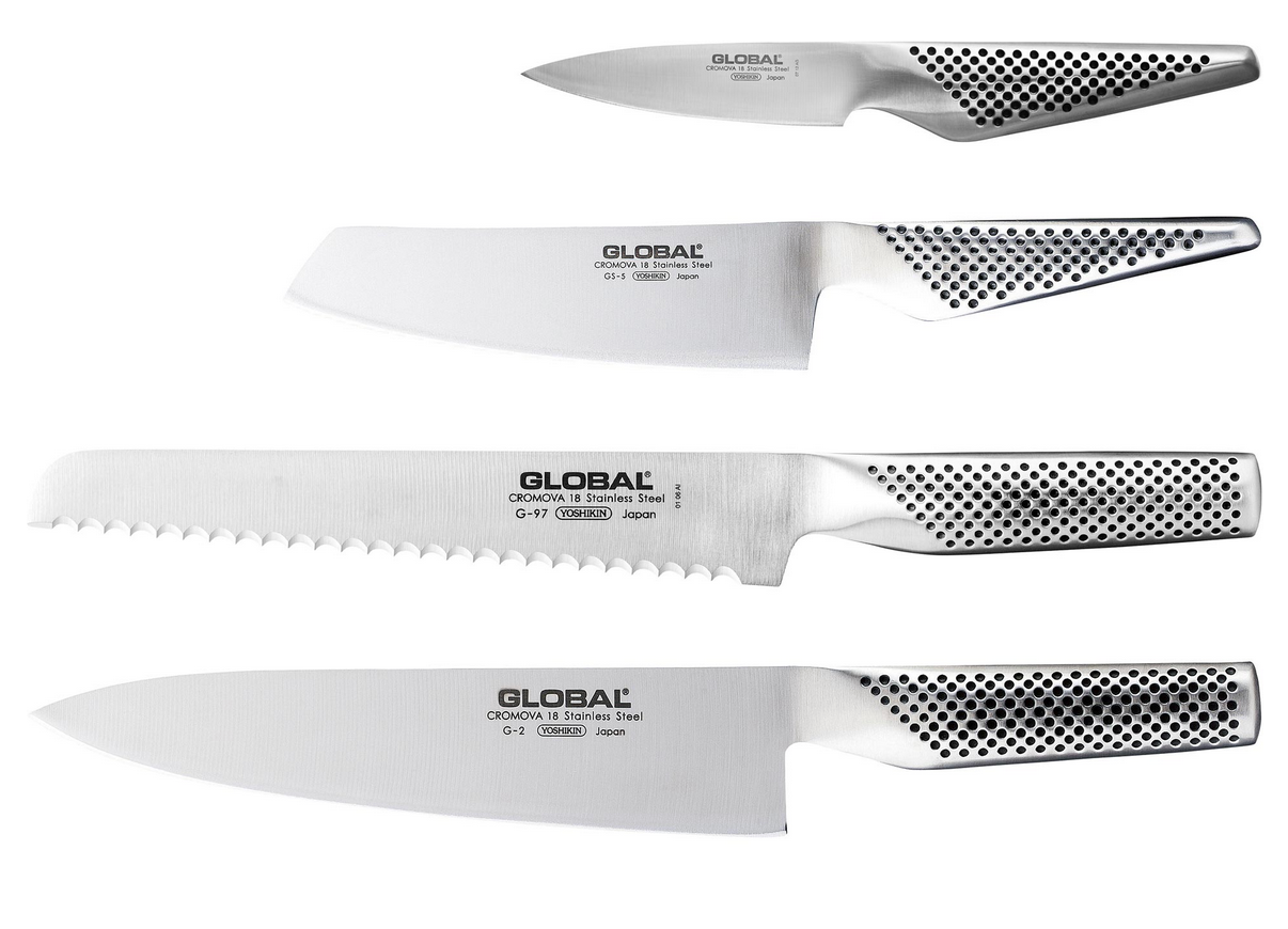Global Hashira 5pc Knife Block Set Maple