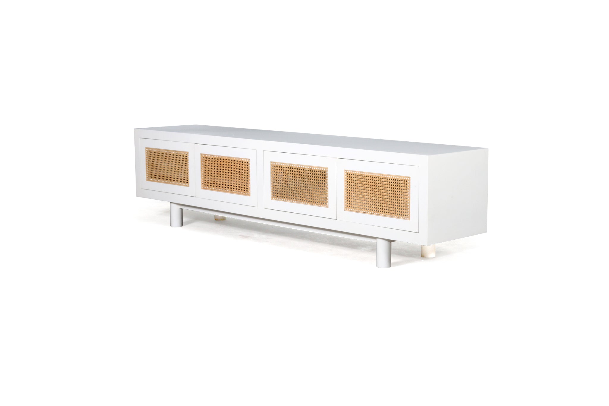 Griffith American Oak 4 Door Entertainment Unit – White