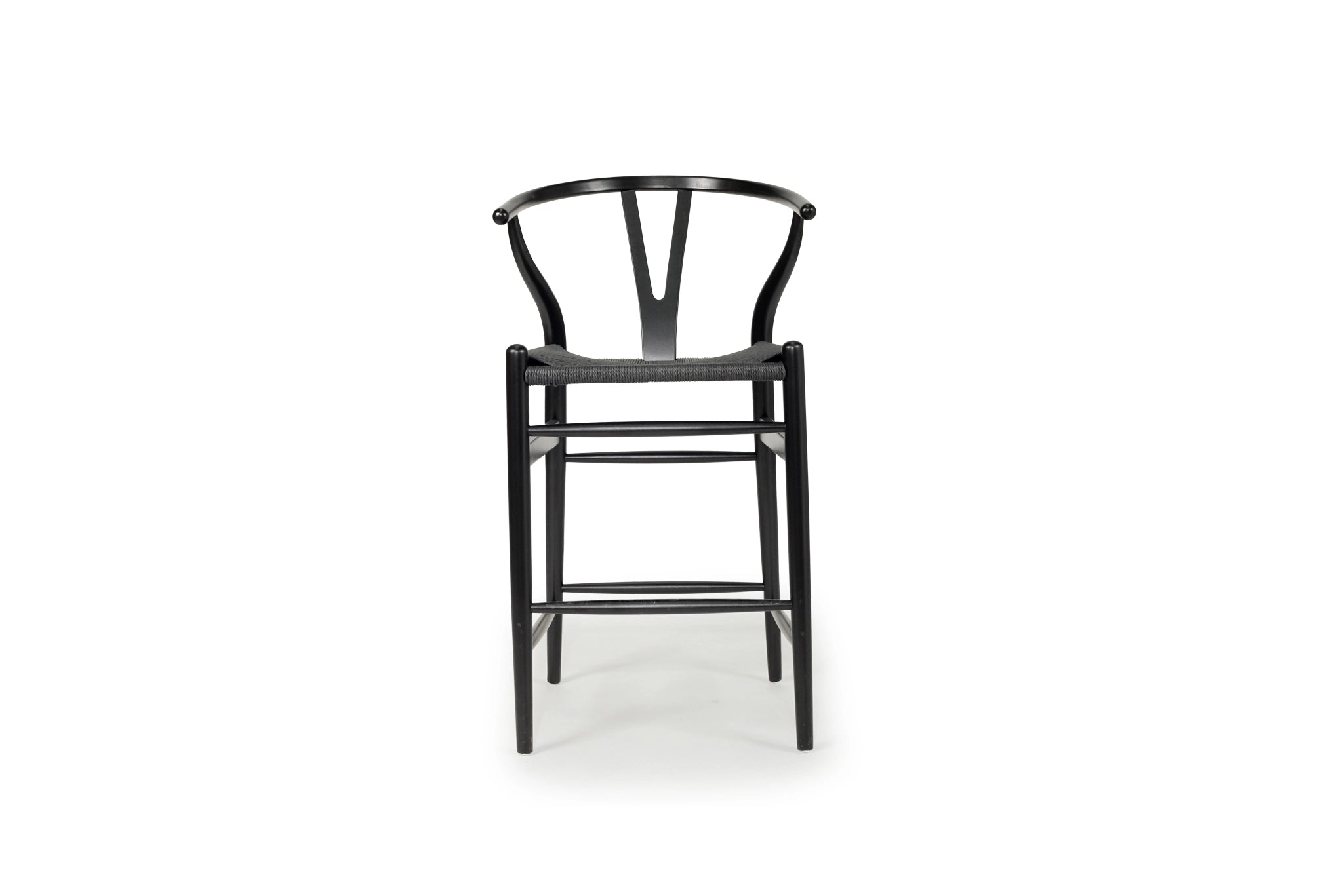 Hans Wegner Wishbone Replica Counter Stool 65cm – Black on Black