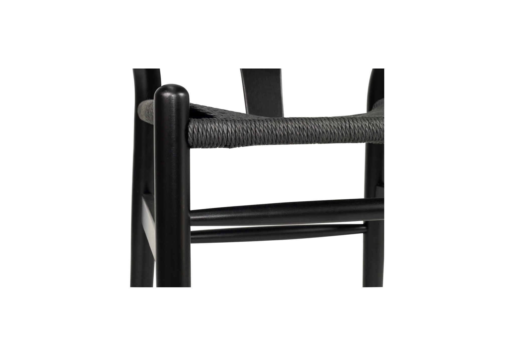 Hans Wegner Wishbone Replica Counter Stool 65cm – Black on Black