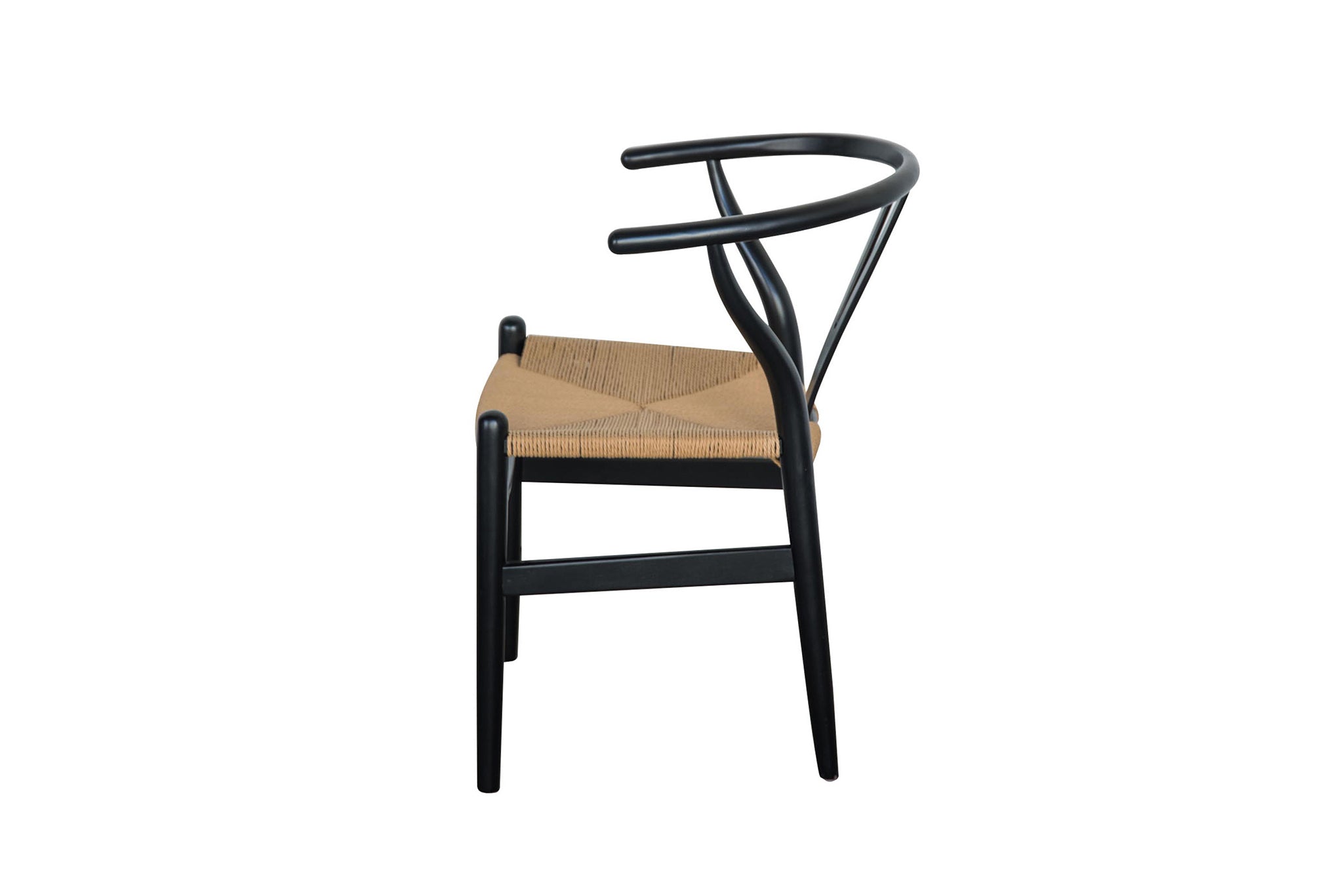 Hans Wegner Wishbone Replica Dining Chair – Black Frame