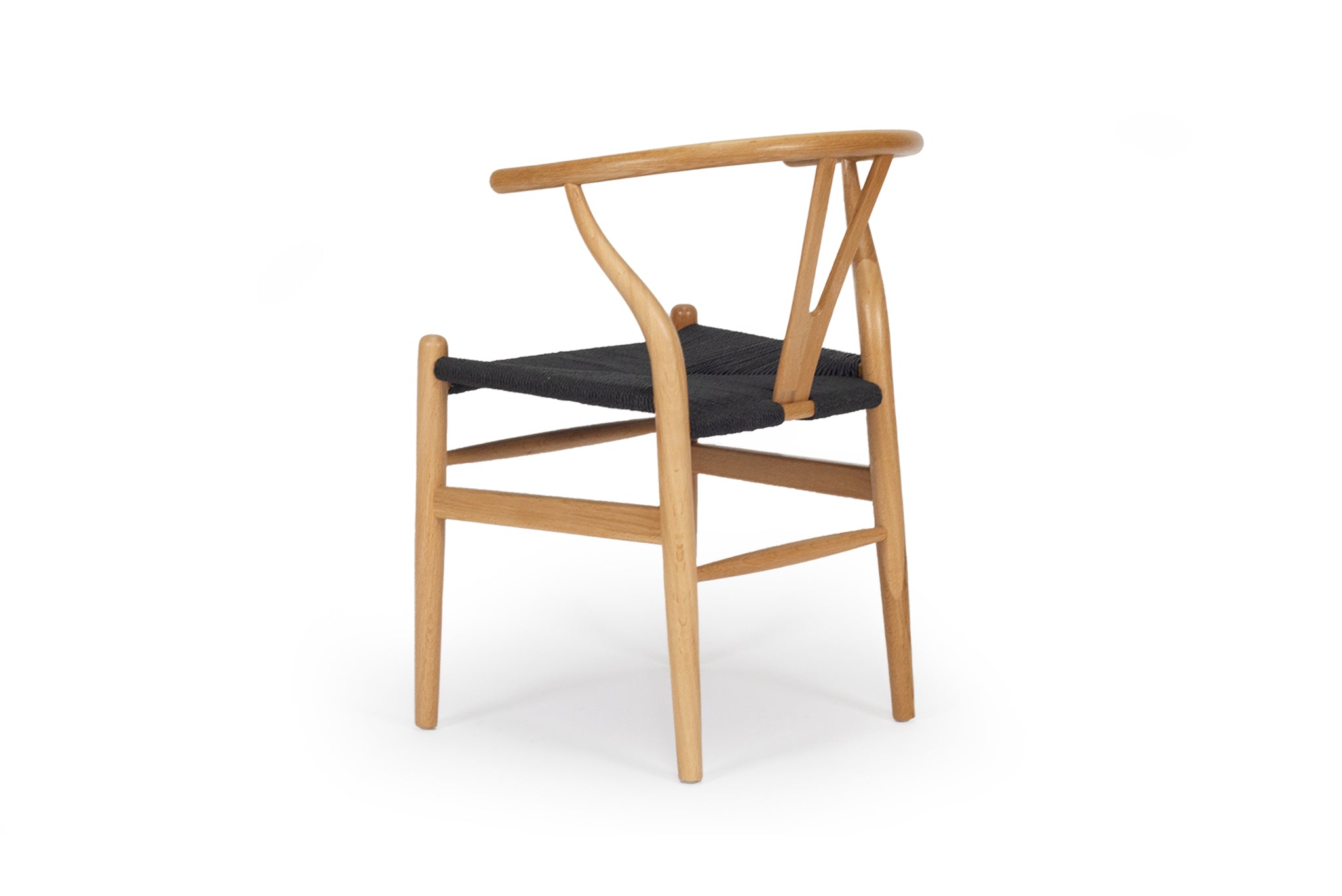Hans Wegner Wishbone Replica Dining Chair – Natural Oak with Black Cord